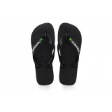 Unisex Σαγιονάρες Μαύρες - Havaianas Brasil Logo Εικόνα 