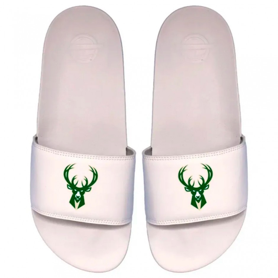 Unisex Slides Λευκές - Islide Motto Milwaukee Bucks