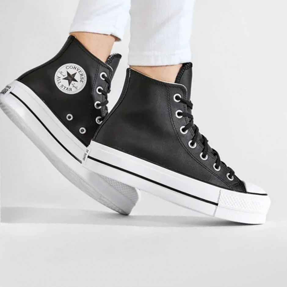 CONVERSE CHUCK TAYLOR ALL STAR CLEAN LEATHER PLATFORM 561675C Black