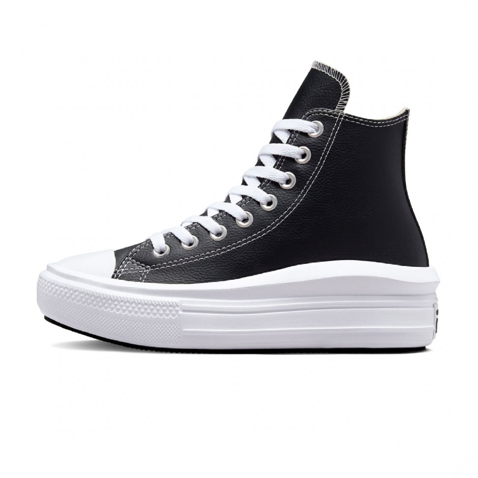 Γυναικεία Sneakers Μαύρα - Converse Chuck Taylor All Star Move Platform Leather 