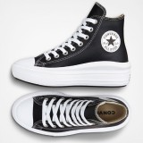 Γυναικεία Sneakers Μαύρα - Converse Chuck Taylor All Star Move Platform Leather  Εικόνα 3