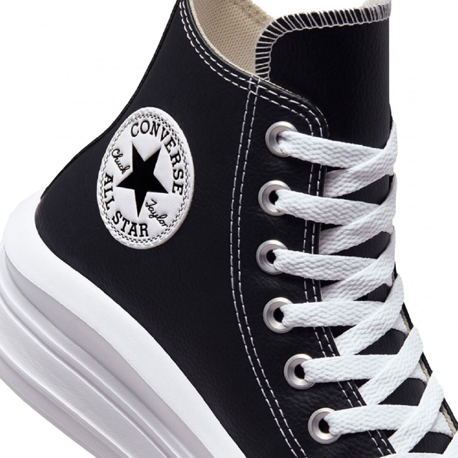 Γυναικεία Sneakers Μαύρα - Converse Chuck Taylor All Star Move Platform Leather 