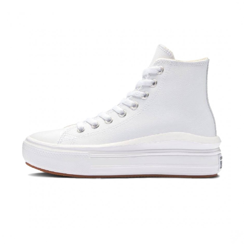 Γυναικεία Sneakers Λευκά - Converse Chuck Taylor All Star Move Platform Leather 