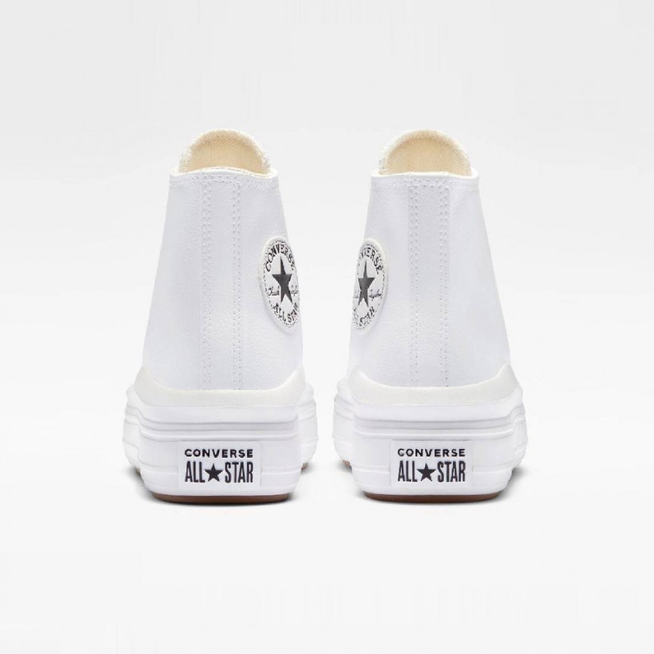 Γυναικεία Sneakers Λευκά - Converse Chuck Taylor All Star Move Platform Leather 