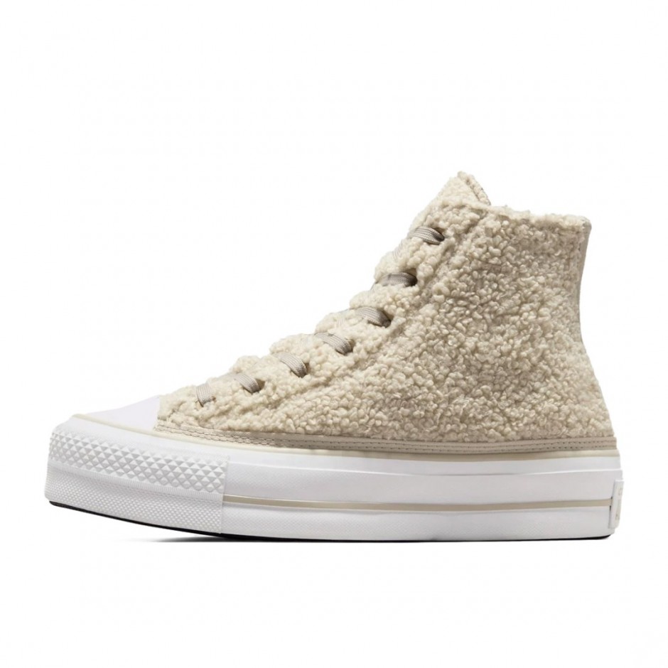 Converse Chuck Taylor All Star Lift Platform Sherpa Μπέζ - Γυναικεία Παπούτσια