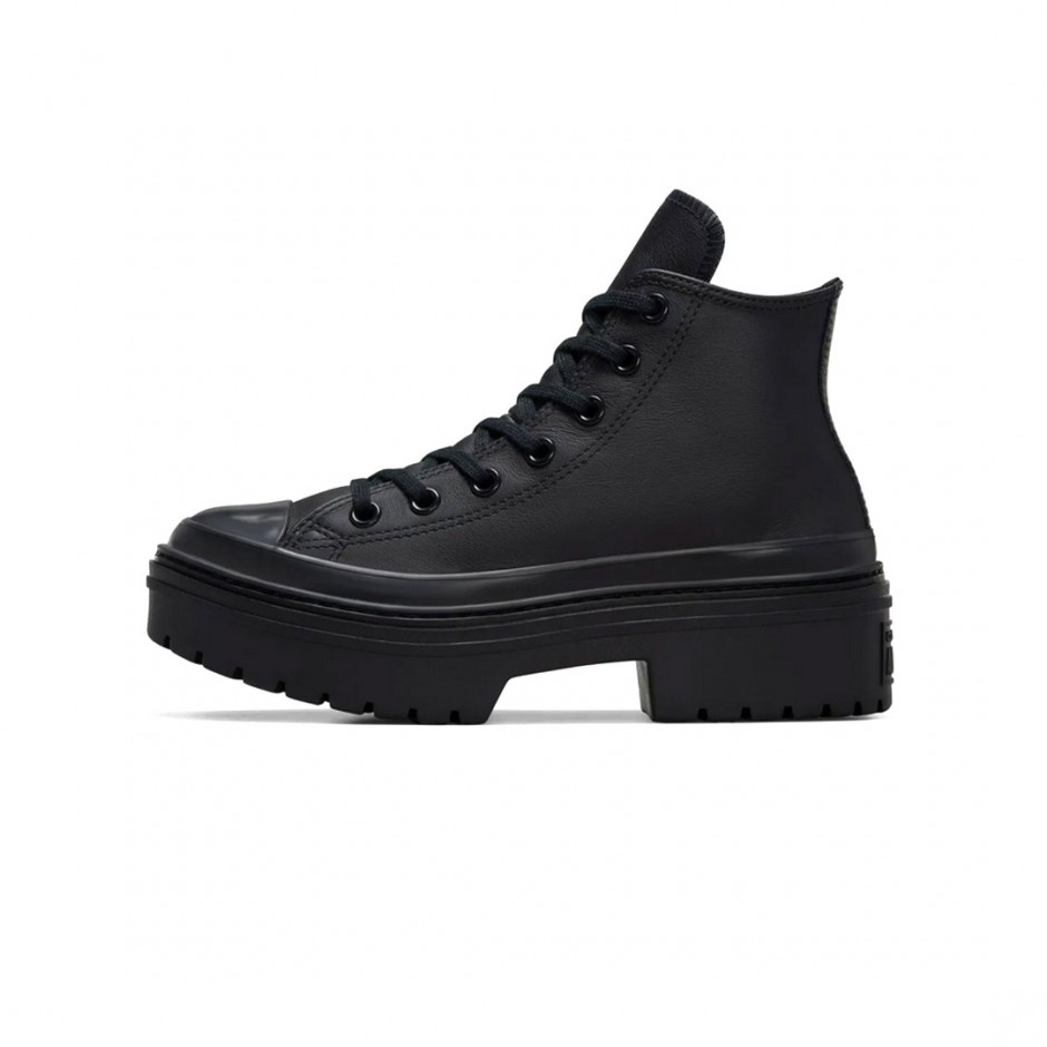 Γυναικεία Sneakers Μαύρα - Converse Chuck Taylor All Star Lugged Heel Leather Platform