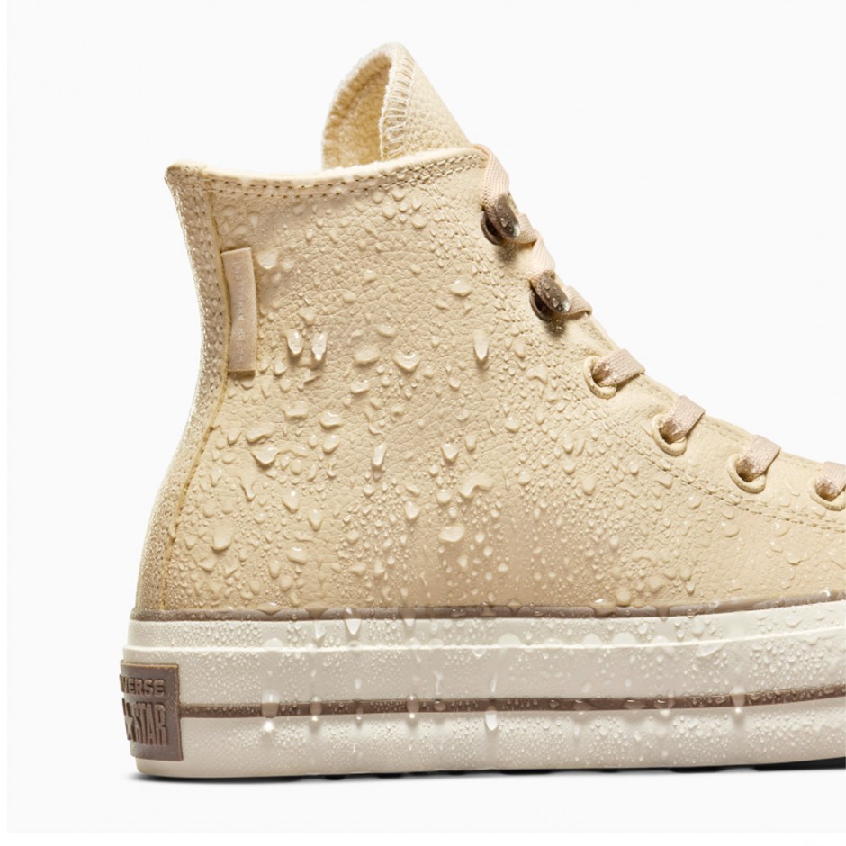 CONVERSE CHUCK TAYOR ALL STAR LIFT PLATFORM LEATHER A11158C Ecru