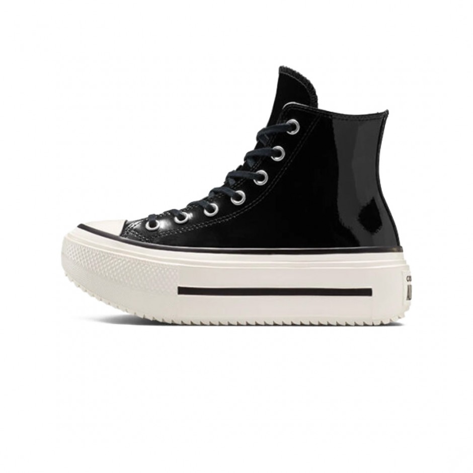Γυναικεία Sneakers Μαύρα - Converse Chuck Taylor All Star Lift Double Platform Leather