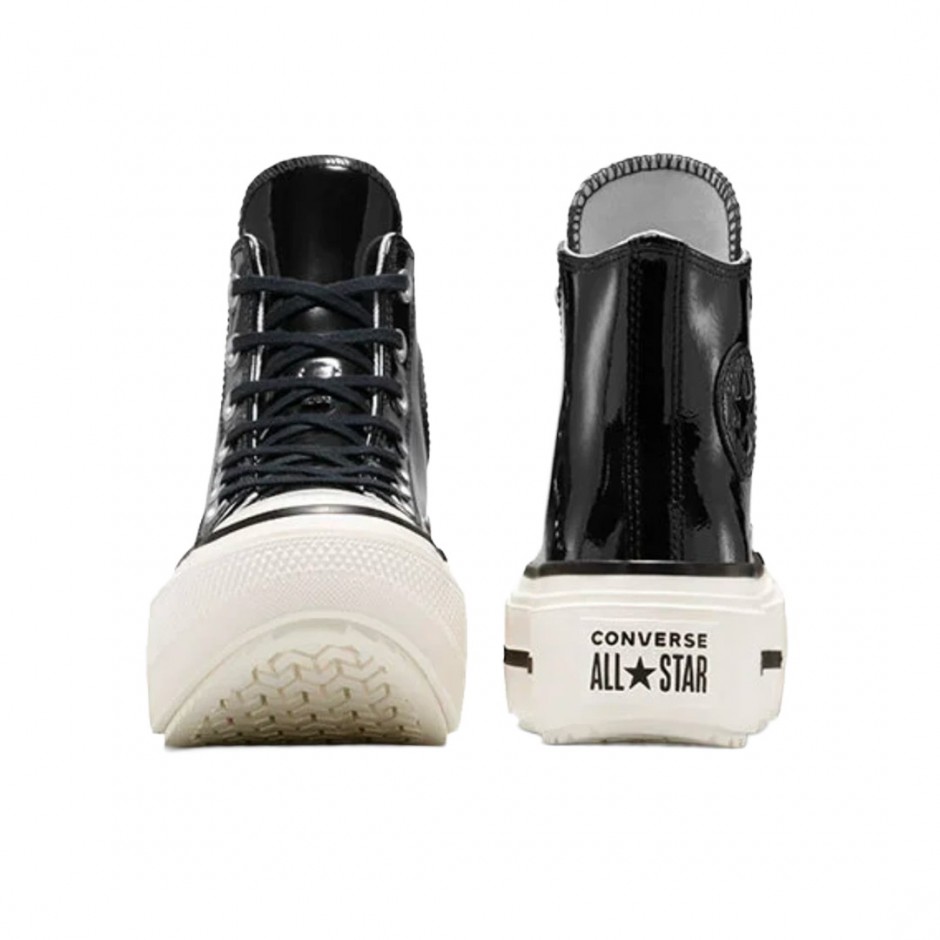 Γυναικεία Sneakers Μαύρα - Converse Chuck Taylor All Star Lift Double Platform Leather