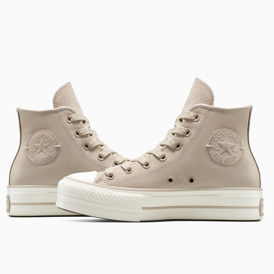 CONVERSE CHUCK TAYLOR ALL STAR LIFT PLATFORM SUEDE A12966C Beige