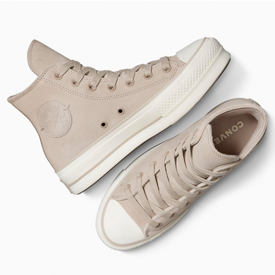 CONVERSE CHUCK TAYLOR ALL STAR LIFT PLATFORM SUEDE A12966C Beige