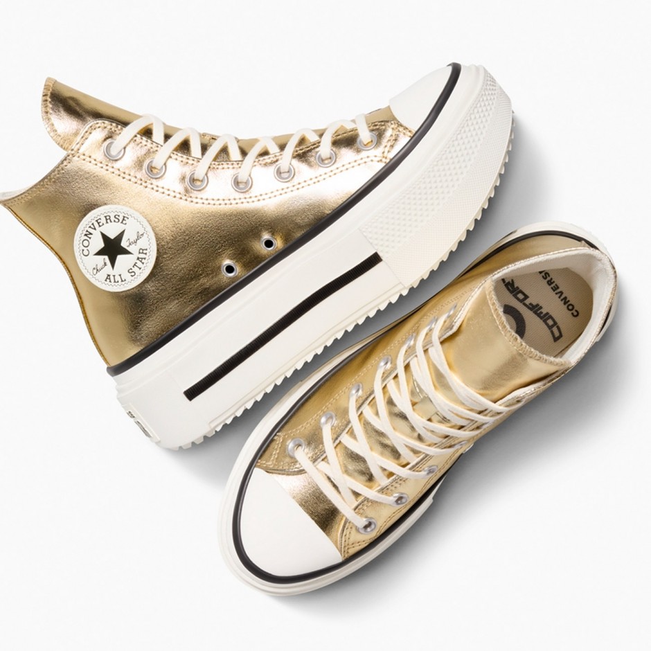 CONVERSE CHUCK TAYLOR ALL STAR DOUBLE STACK METALLIC A15164C Gold