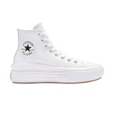 Γυναικεία Sneakers Λευκά - Converse Chuck Taylor All Star Move Platform Leather  Εικόνα 