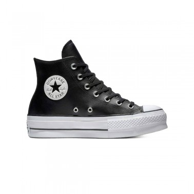 Γυναικεία Sneakers Μαύρα - Converse Chuck Taylor All Star Clean Leather Platform