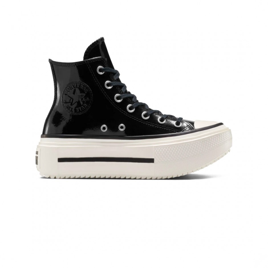 Γυναικεία Sneakers Μαύρα - Converse Chuck Taylor All Star Lift Double Platform Leather