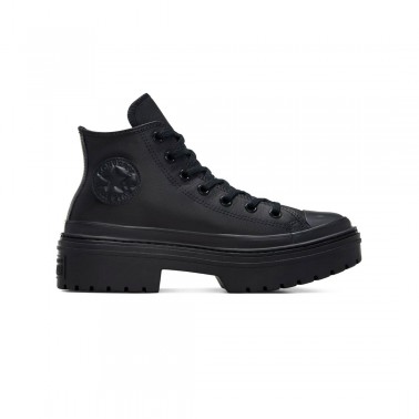 Γυναικεία Sneakers Μαύρα - Converse Chuck Taylor All Star Lugged Heel Leather Platform