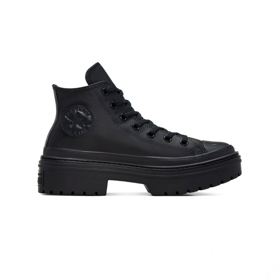 Γυναικεία Sneakers Μαύρα - Converse Chuck Taylor All Star Lugged Heel Leather Platform