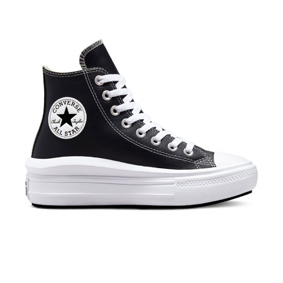 Γυναικεία Sneakers Μαύρα - Converse Chuck Taylor All Star Move Platform Leather 