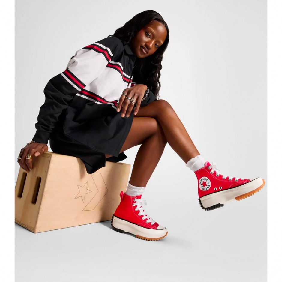 Γυναικεία Sneakers Κόκκινα - Converse Run Star Hike Platform Sketch