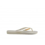 Γυναικείες Σαγιονάρες Λευκές - Havaianas Top Logo Metallic Εικόνα 2