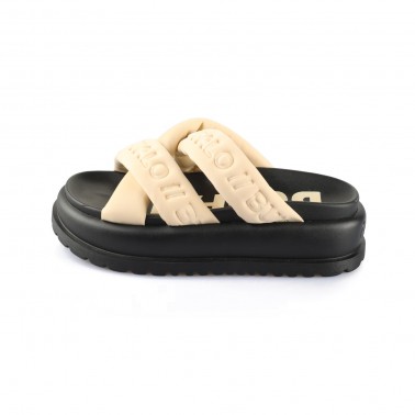 Γυναικεία Slides Μπεζ - Buffalo Palma Cross