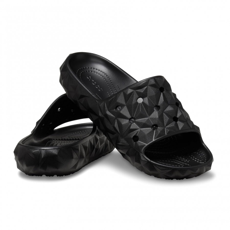 Γυναικεία Slides Μαύρα - Crocs Geometric 2.0