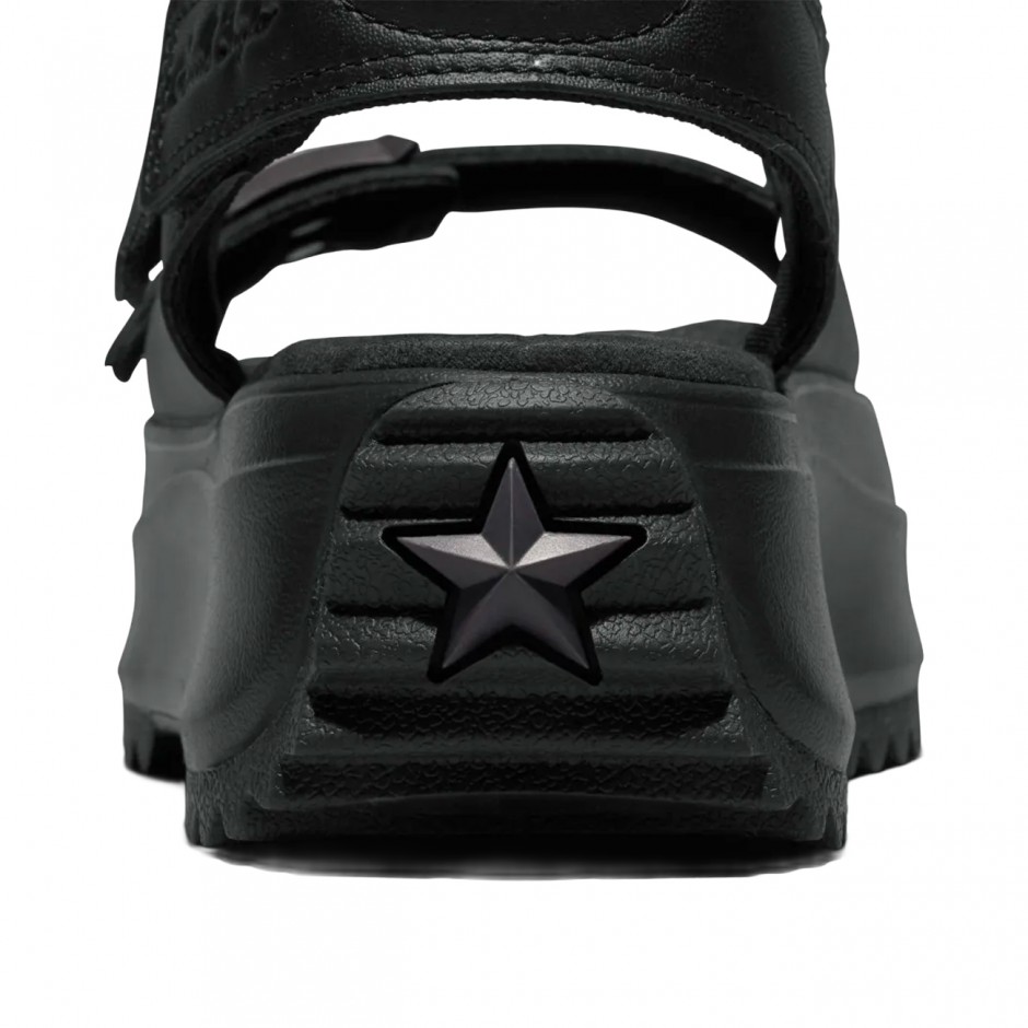 Γυναικεία Σανδάλια Μαύρα - Converse Run Star Sandal Platform Leather