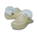CROCS CLASSIC PLATFORM FUZZ LINED CLOG 212854-2Y2 Ecru Image 0