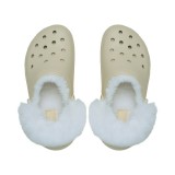 CROCS CLASSIC PLATFORM FUZZ LINED CLOG 212854-2Y2 Ecru Image 2