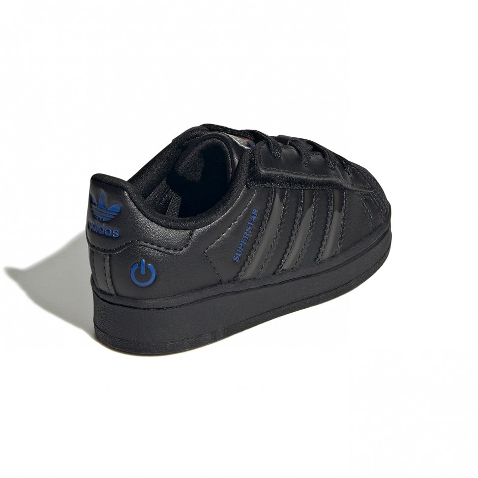 Βρεφικά Sneakers Μαύρα - adidas Originals Superstar Led Lights Comfort Closure