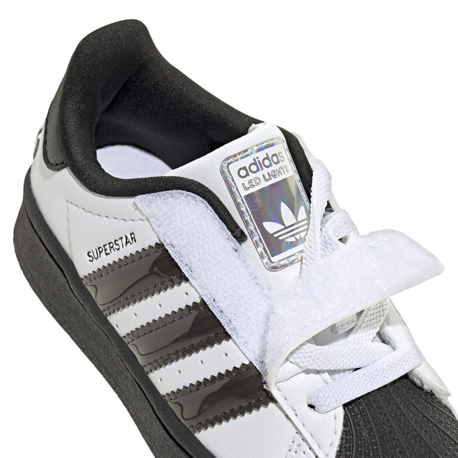 Βρεφικά Sneakers Λευκά - adidas Originals Superstar Led Lights Comfort Closure