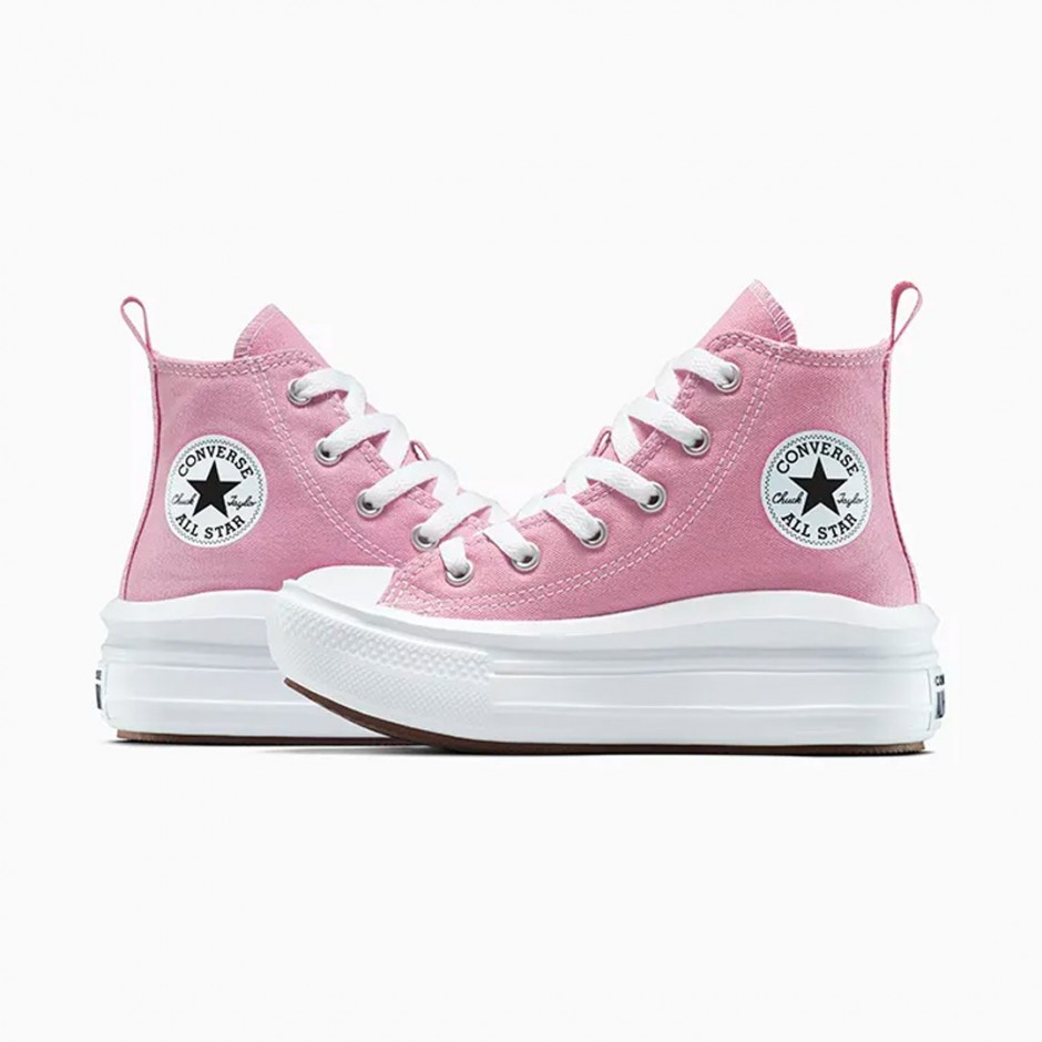 Παιδικά Sneakers Ροζ - Converse Chuck Taylor All Star Lift Platform Embroidered Flowers