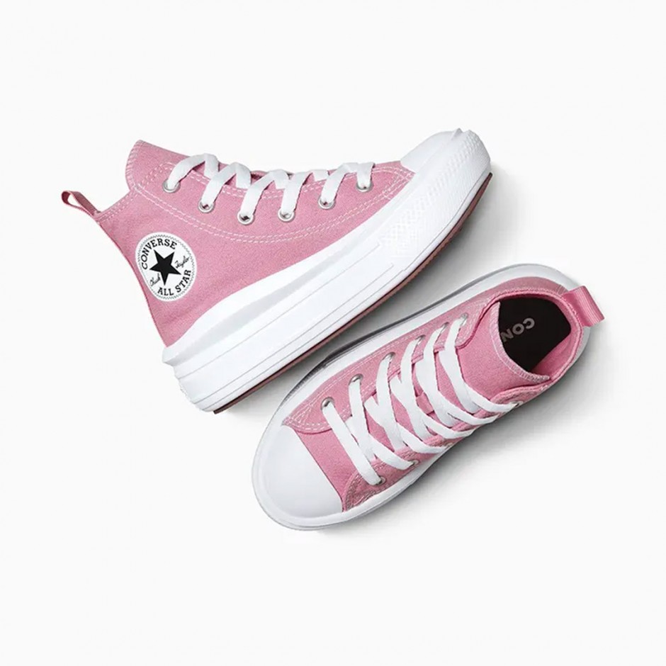 Παιδικά Sneakers Ροζ - Converse Chuck Taylor All Star Lift Platform Embroidered Flowers