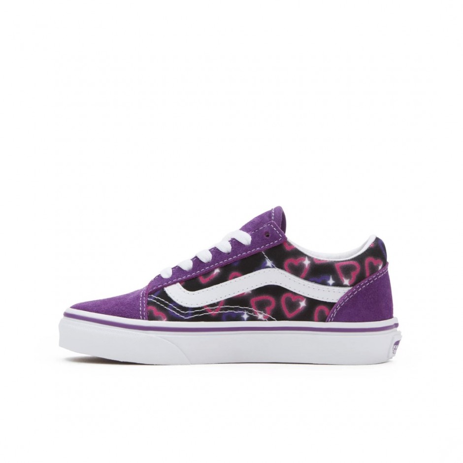 Vans Old Skool Neon Hearts Μωβ - Παιδικά Sneakers