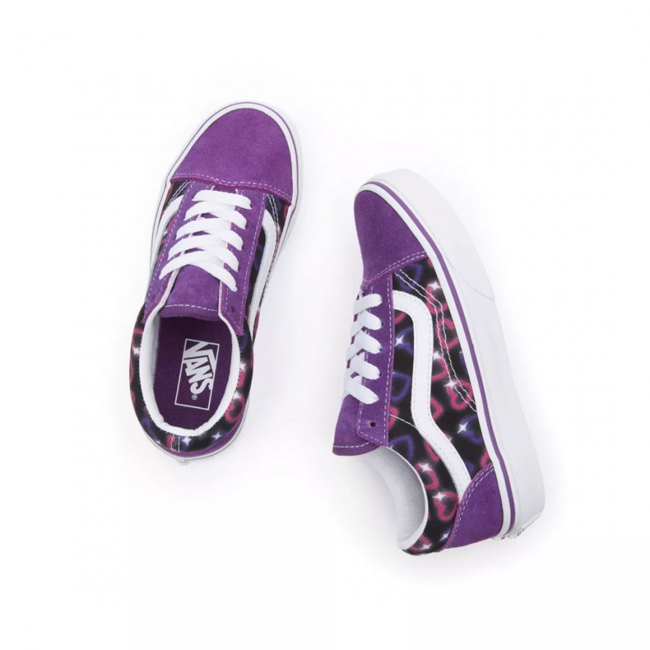 Vans Old Skool Neon Hearts Μωβ - Παιδικά Sneakers