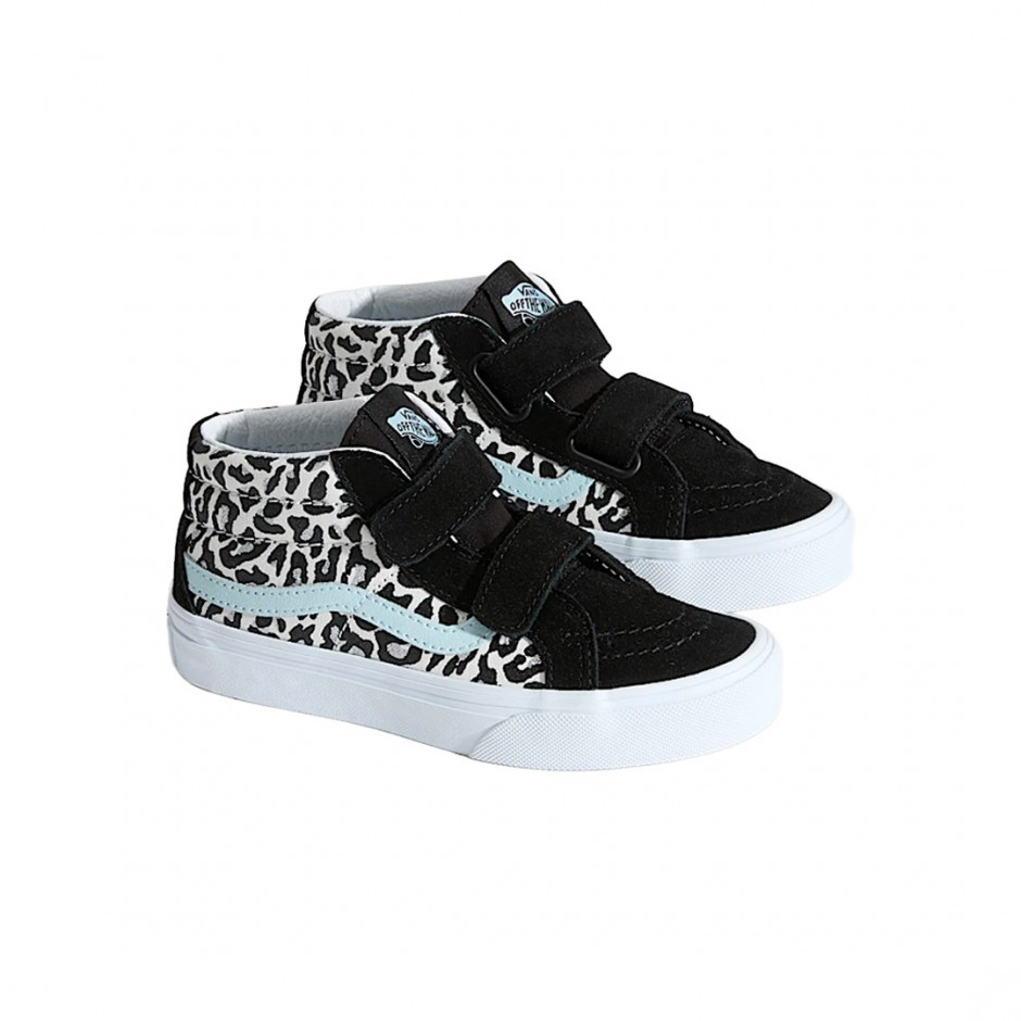 Παιδικά Sneakers Μαύρα - Vans Sk8-Mid Reissue V Leopard Glitter