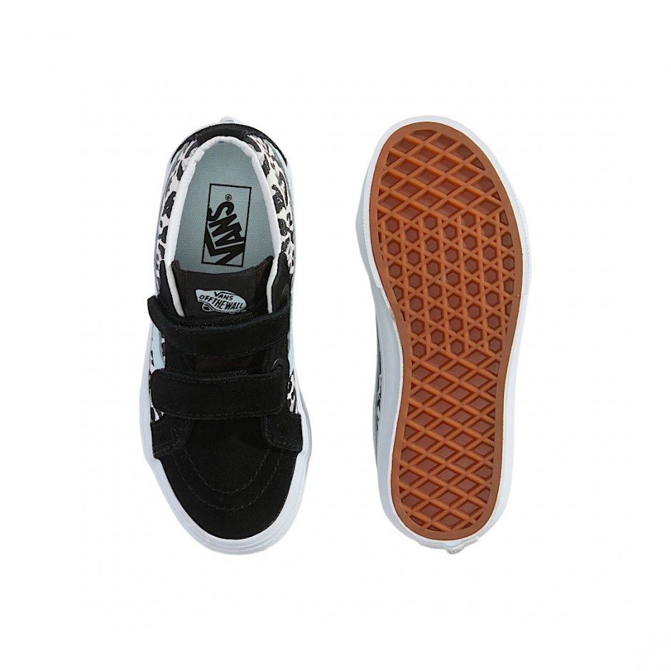 Παιδικά Sneakers Μαύρα - Vans Sk8-Mid Reissue V Leopard Glitter