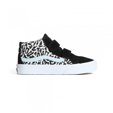 Παιδικά Sneakers Μαύρα - Vans Sk8-Mid Reissue V Leopard Glitter