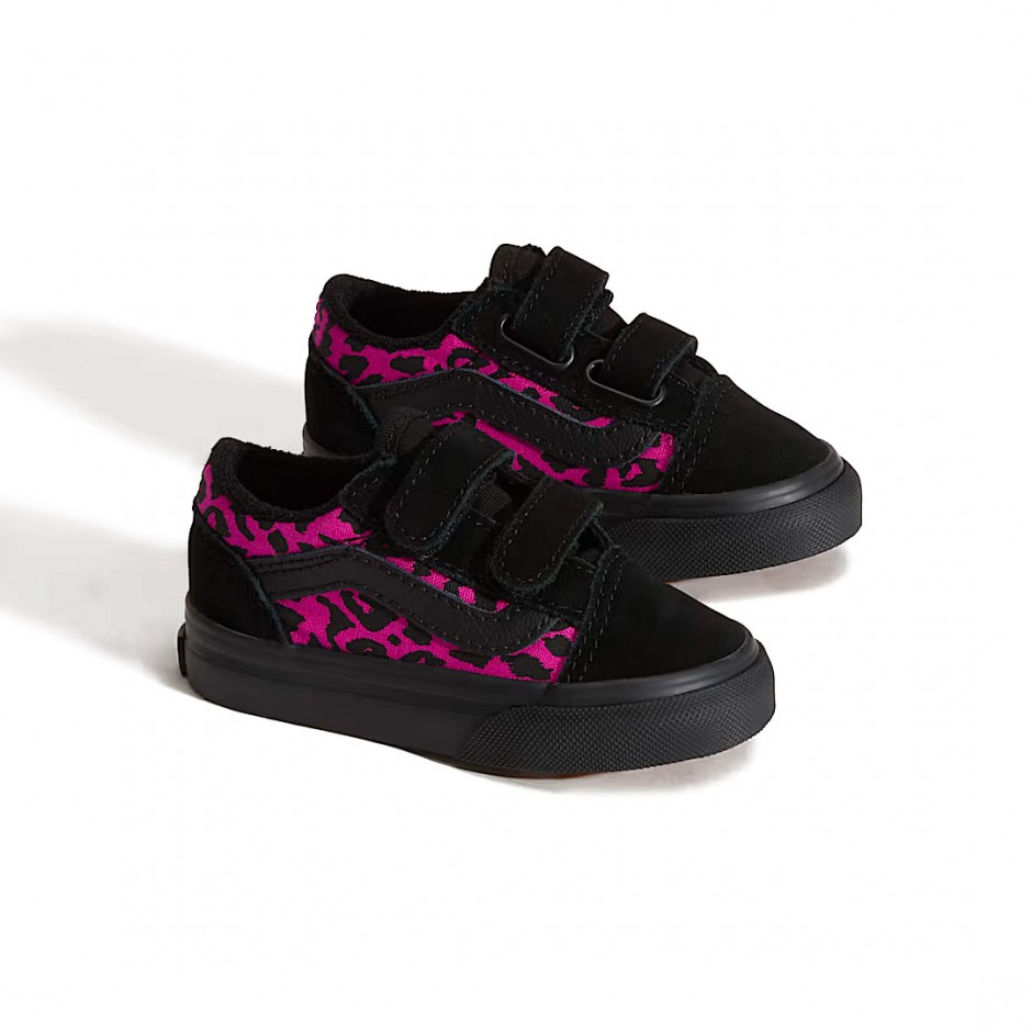 Βρεφικά Sneakers Μαύρα - Vans Old Skool V Leopard 