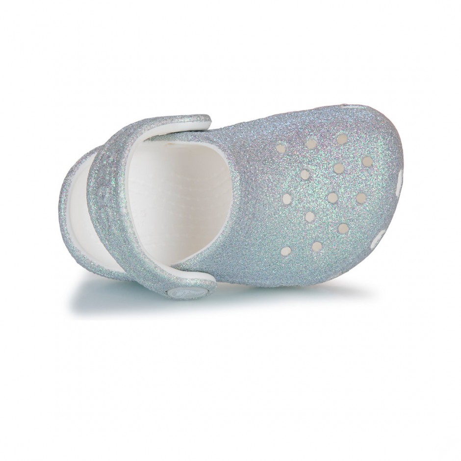 Βρεφικά Σανδάλια Λευκά - Crocs Classic Iridescent Glitter