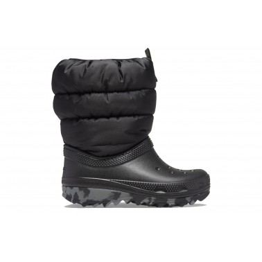 Παιδικές Μπότες Χιονιού Μαύρες - Crocs Classic Neo Puff