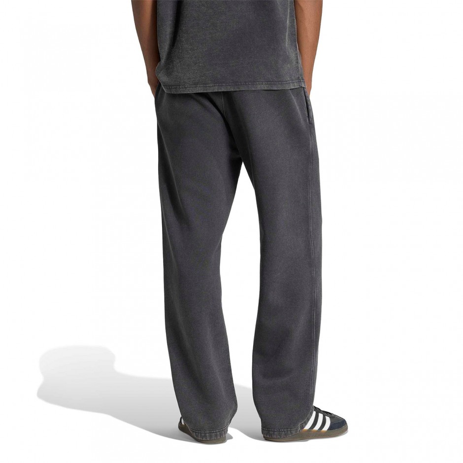 Ανδρικό Παντελόνι Φόρμα Μαύρο - adidas Originals Trefoil Essentials Washed