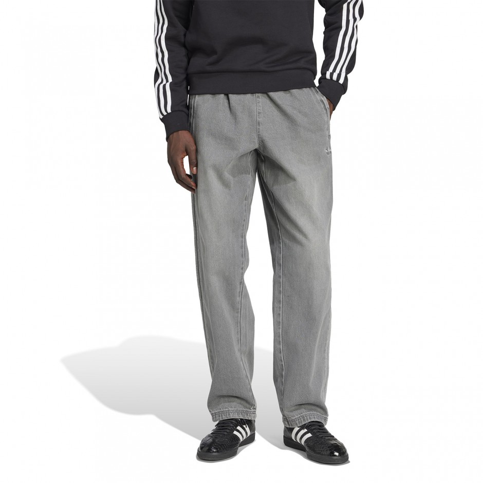 Ανδρικό Τζιν Παντελόνι Γκρι - adidas Originals Adicolor Loose Trackpant Denim