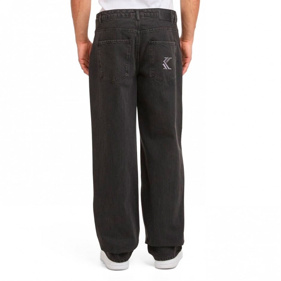 KARL KANI OG K WASHED STRAIGHT LEG JEANS KM253-020-1-BLACK Black