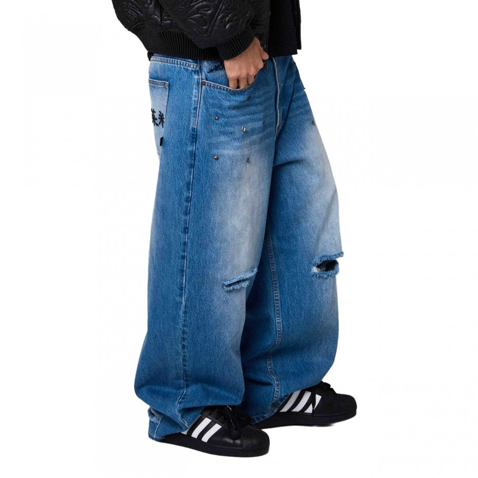 GRIMEY ROYAL PAW BIG BOY DENIM PANTS GBBDJ292-WLBLU Blue