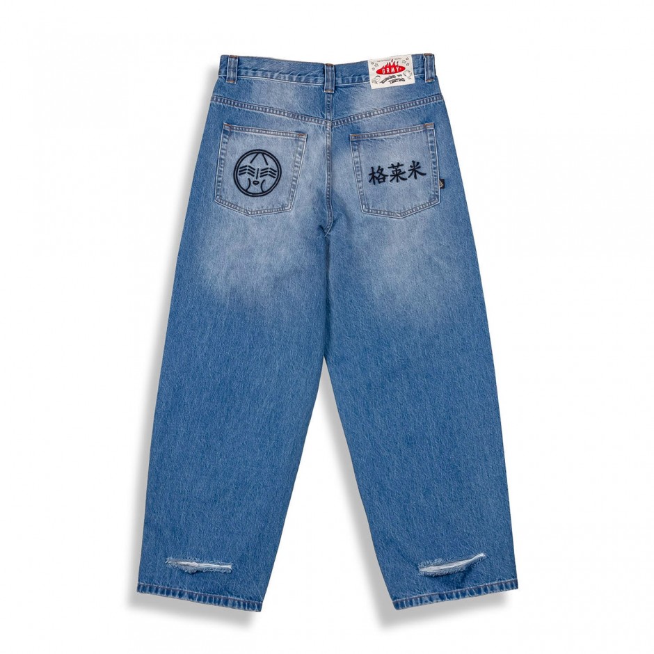 GRIMEY ROYAL PAW BIG BOY DENIM PANTS GBBDJ292-WLBLU Blue