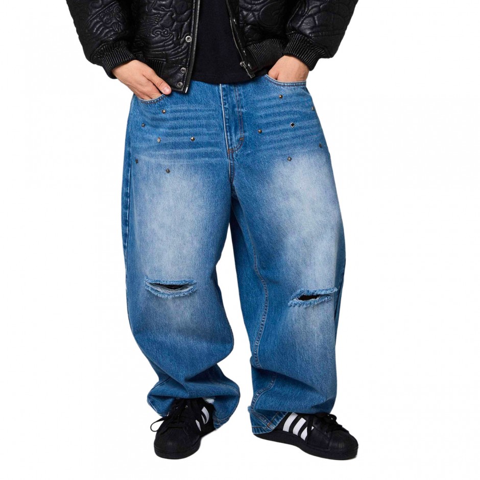 GRIMEY ROYAL PAW BIG BOY DENIM PANTS GBBDJ292-WLBLU Blue