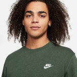 Nike Sportswear Club Fleece Πράσινο - Ανδρική Μακρυμάνικη Μπλούζα Με Λαιμόκοψη