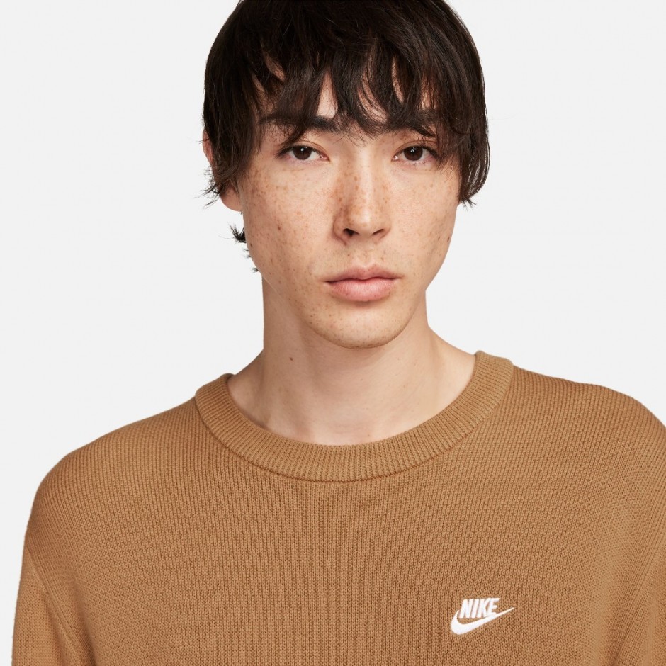 Ανδρικό Πλεκτό Πουλόβερ Καφέ - Nike Club