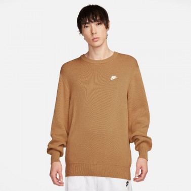 Ανδρικό Πλεκτό Πουλόβερ Καφέ - Nike Club